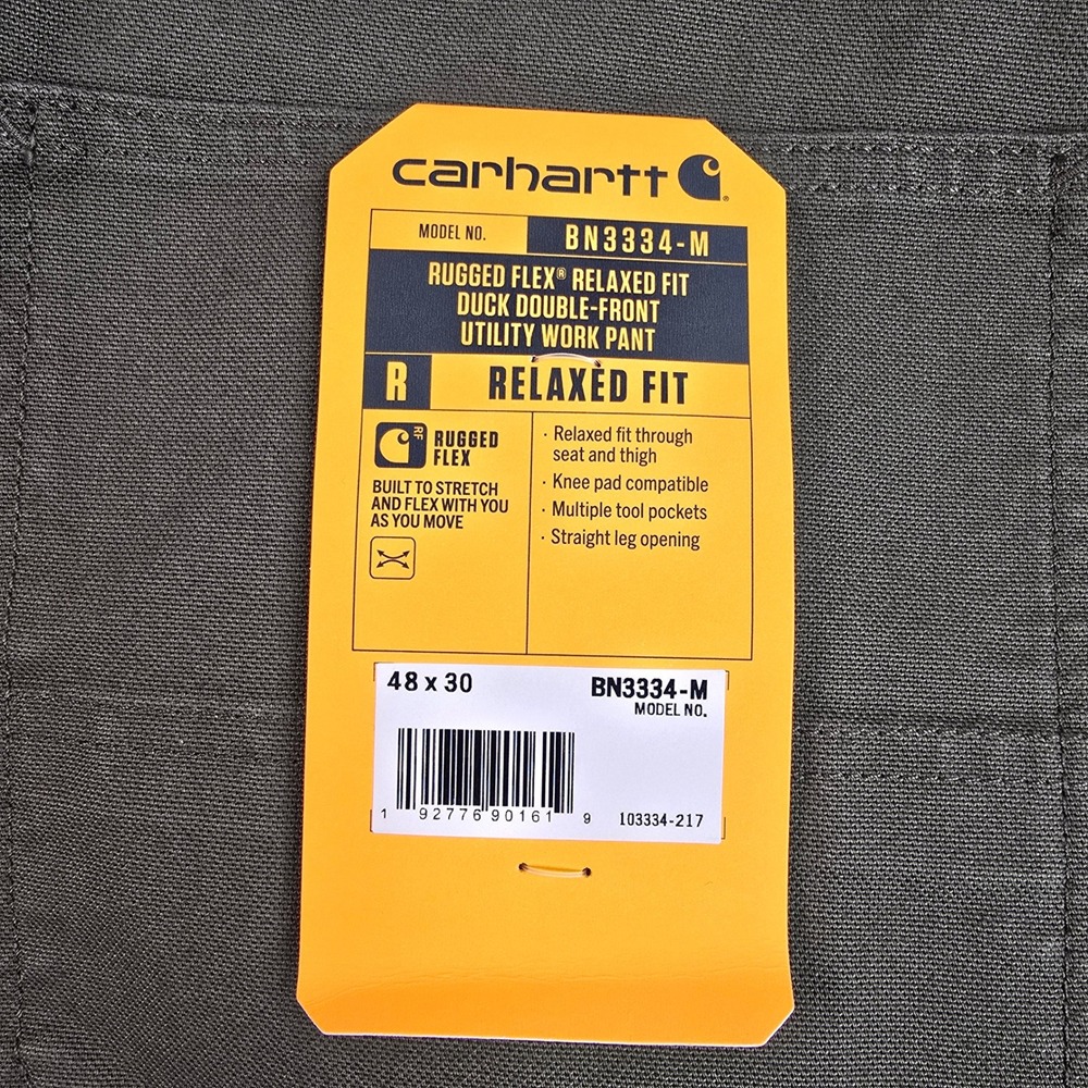 Carhartt Rugged Flex Relaxed Fit Duck Double-Front Utility Pant 48x30 BN3334-M